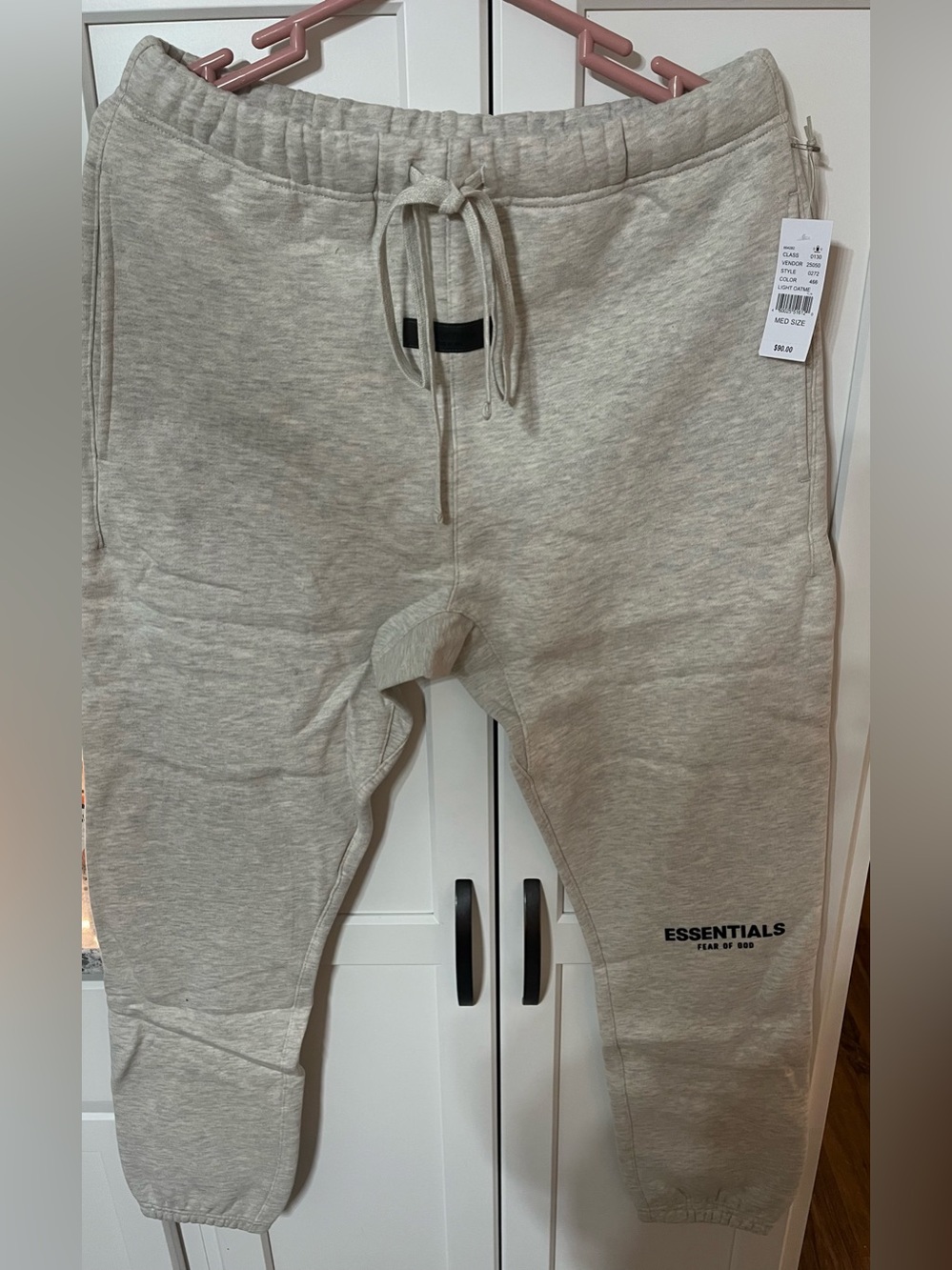 NWT Fear of God Essentials Sweatpants Light Oatmeal Men’s Size M